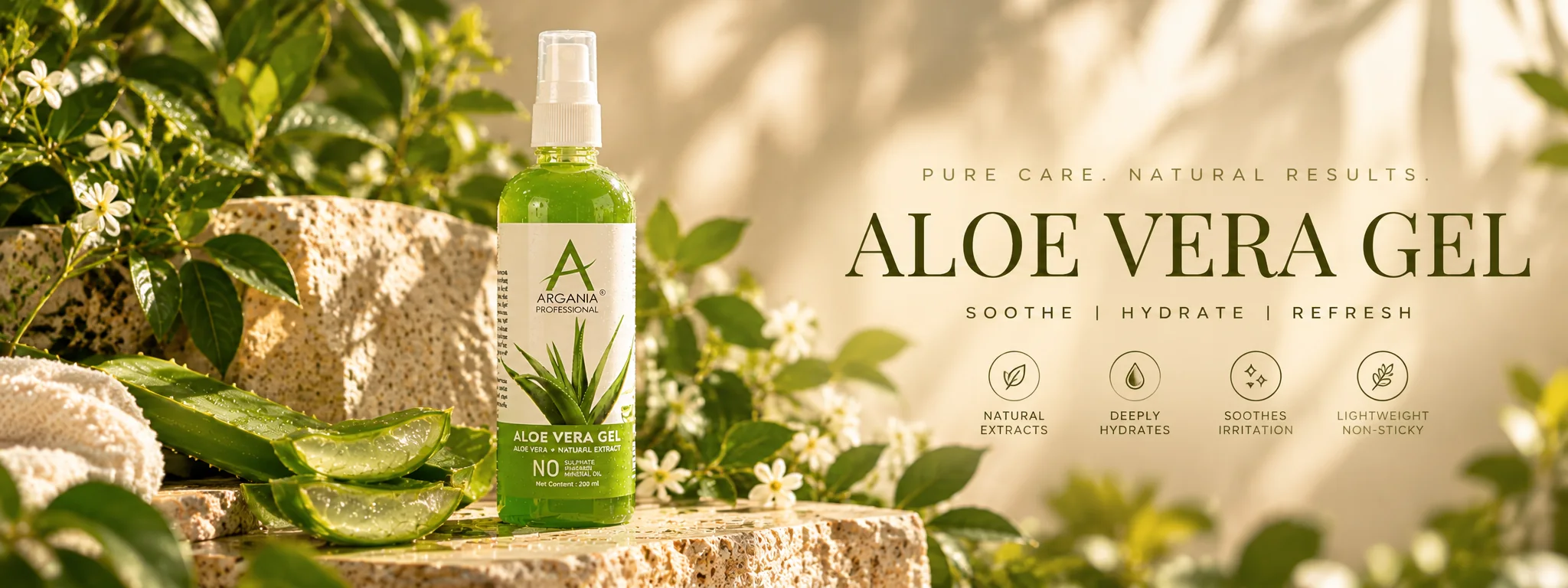 Natural personal care botanical scene