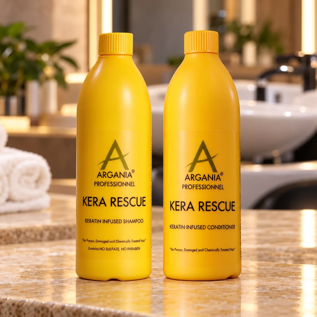 Kera Rescue Shampoo and Conditioner together